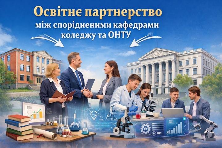 Ви зараз переглядаєте Освітнє партнерство між спорідненими кафедрами коледжу та ОНТУ